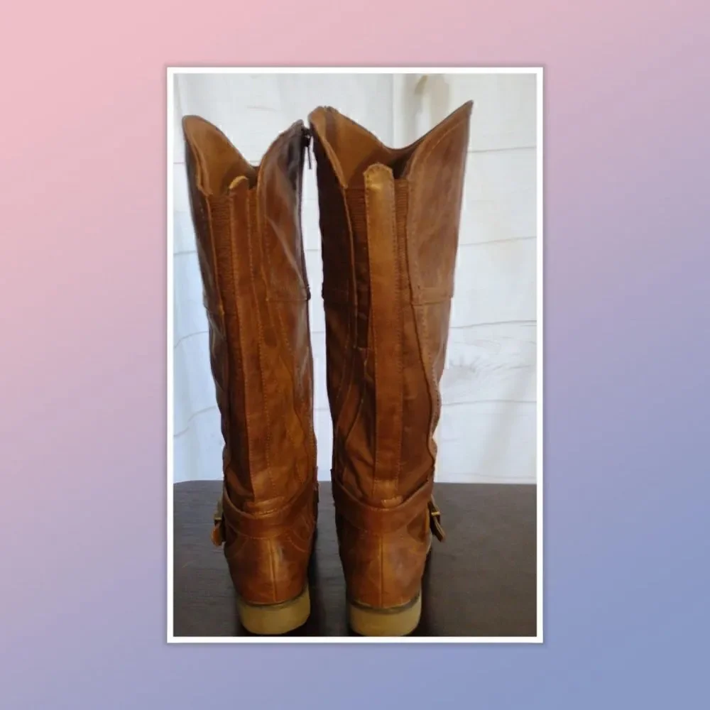 Bear Traps Alysha Vegan Fashion Boots Womens 6M Brown Faux Leather Knee High